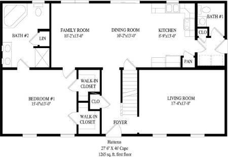 Hatteras Modular Home Floor Plan First Floor